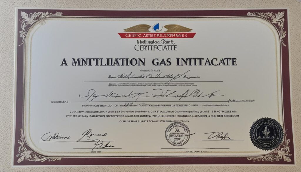 Partes del certificado de instalación de gas Partes del certificado de instalación de gas